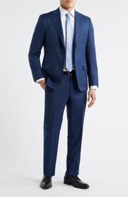 Heritage Gold Textured Dark Blue Wool Suit