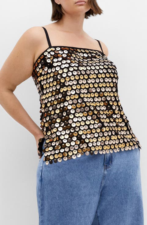 Disco Paillette Sequin Camisole (Plus)