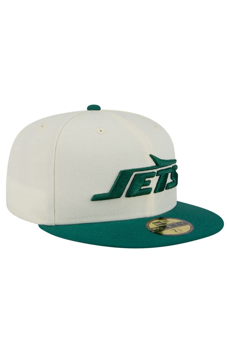 New Era Men's New Era  White/Green New York Jets Main 59FIFTY Fitted Hat, Alternate, color, 