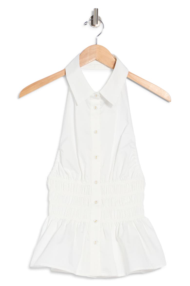 As You Are Shirred Halter Shirt, Main, color, WHITE