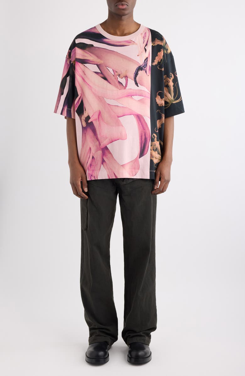 Dries Van Noten Pennine Belted Foldover Waist Jeans, Alternate, color, Dark Grey