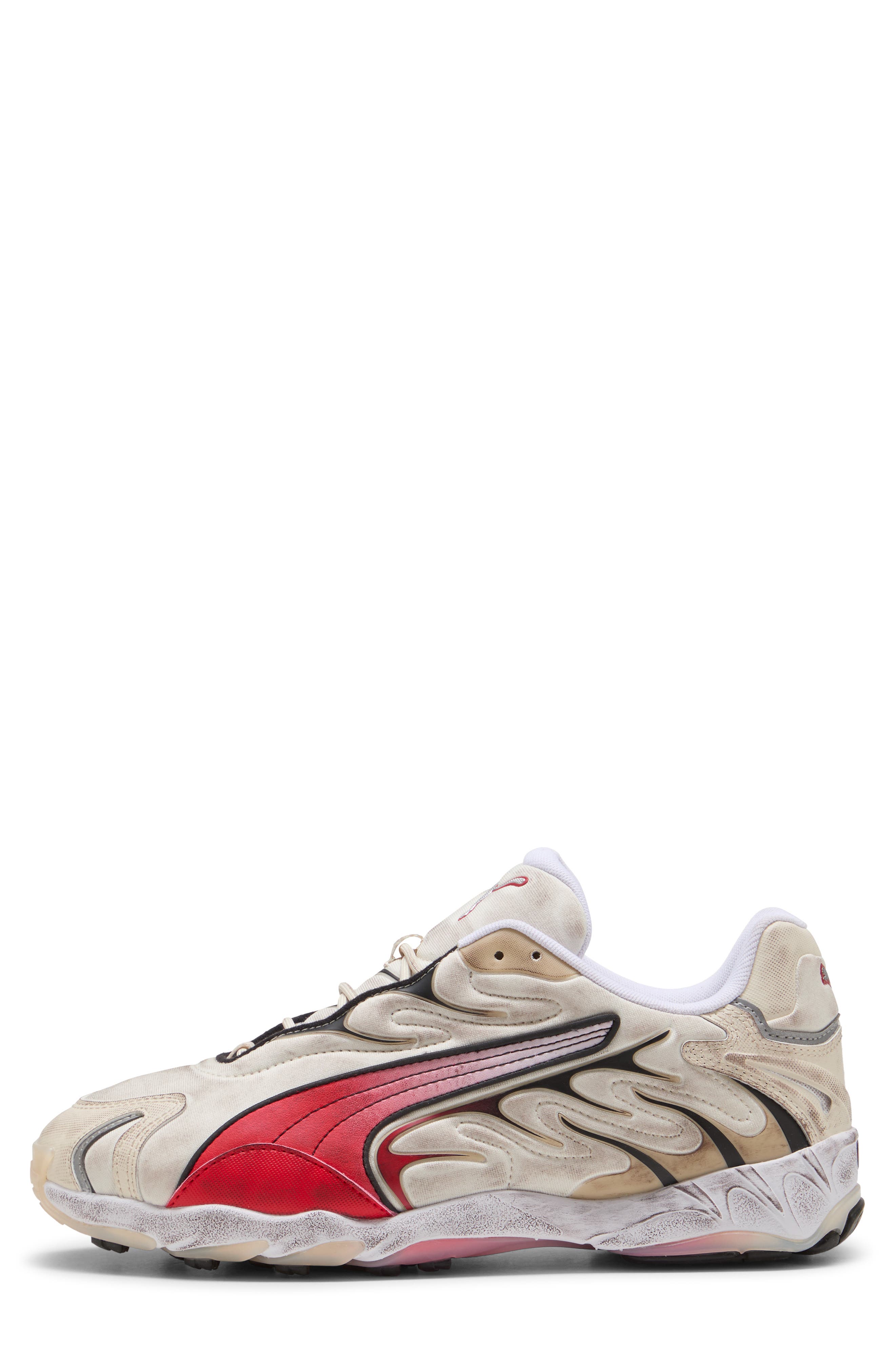 PUMA Inhale Distressed Sneaker, Alternate, color, Alpine Snow/ For All Time Red