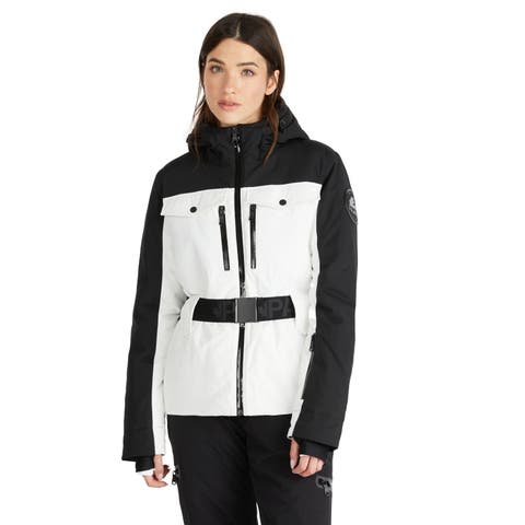 Gabbi Belted Ski Jacket with Fixed Hood