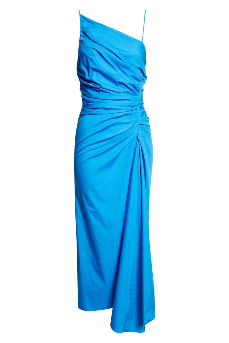 Juno One-Shoulder Cotton Dress, Alternate, color, CORNFLOWER