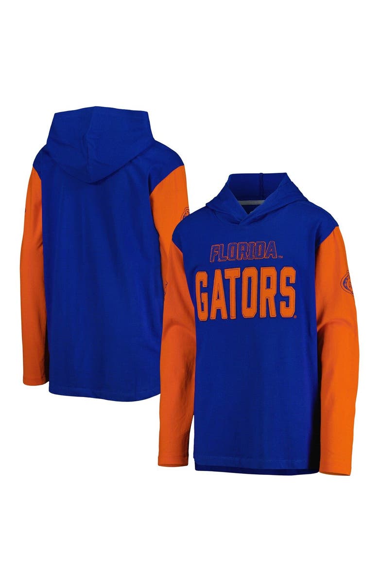 Outerstuff Youth Royal Florida Gators Heritage Hoodie Long Sleeve T-Shirt, Main, color,