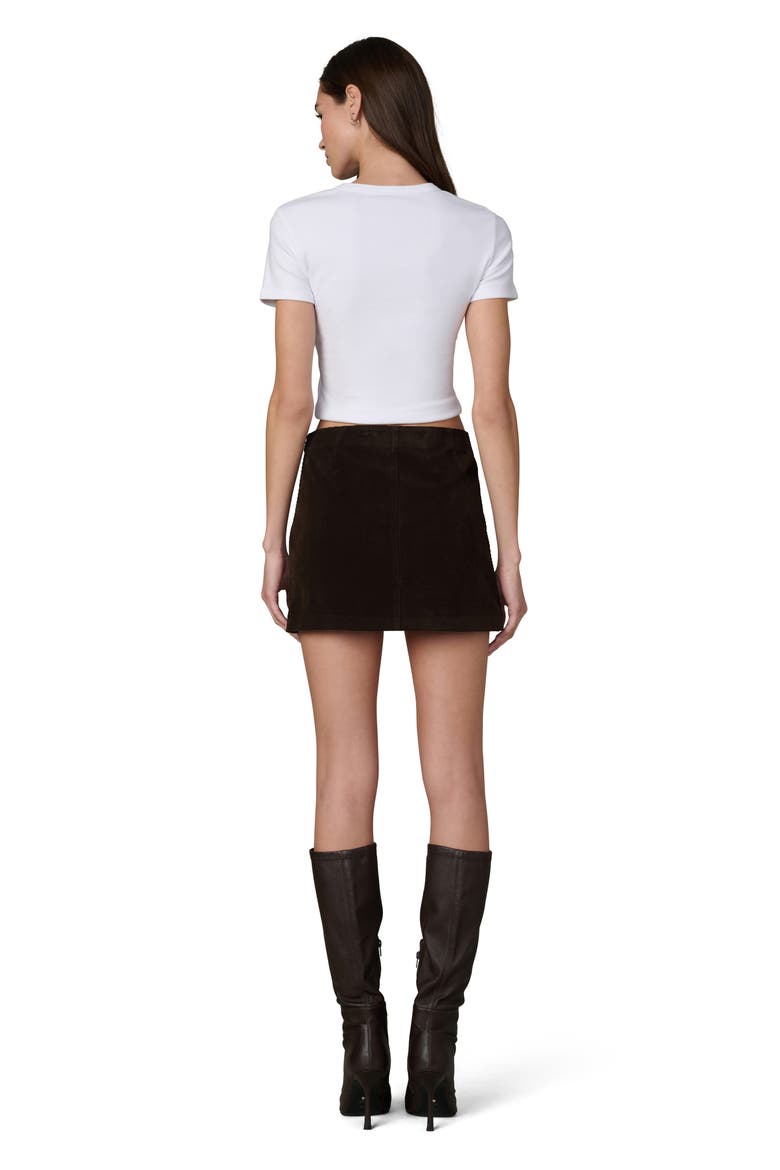 Faux Suede Miniskirt, Alternate, color, DARK CHOCOLATE