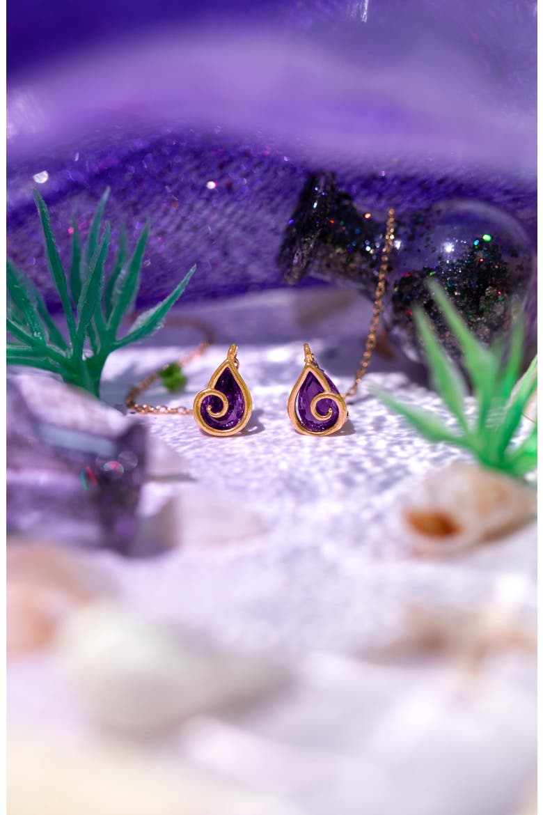 Disney Ursula Threader Earrings, Alternate, color, GOLD