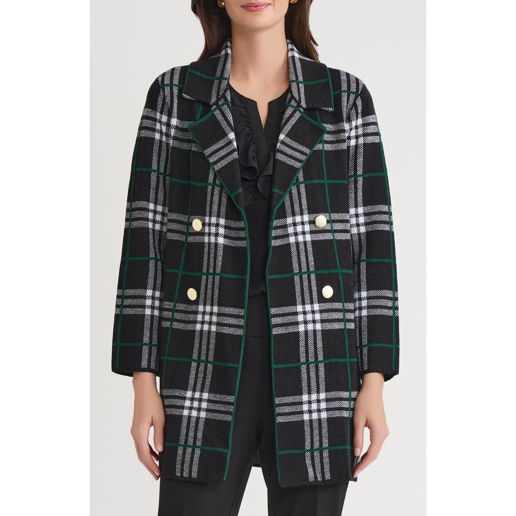 Kasper Pliad Longline Open Front Sweater Coat In Black