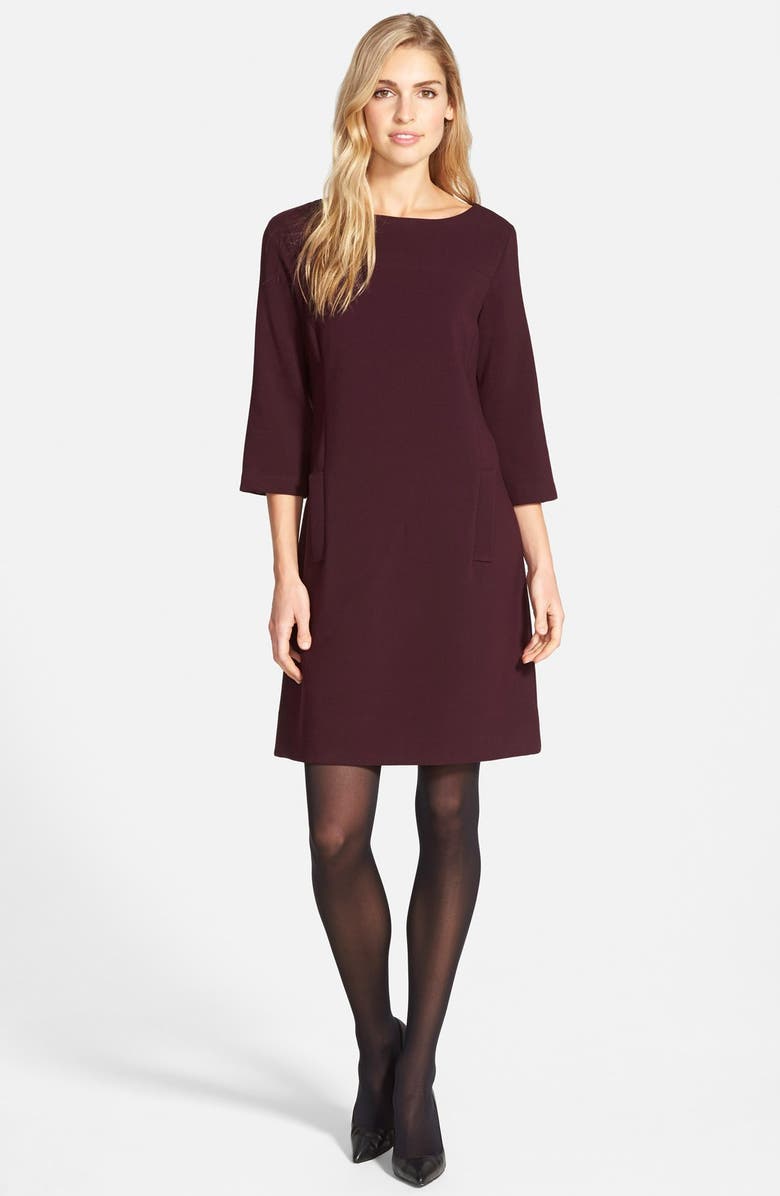 Eliza J Pocket Detail Crepe Shift Dress, Alternate, color, 
