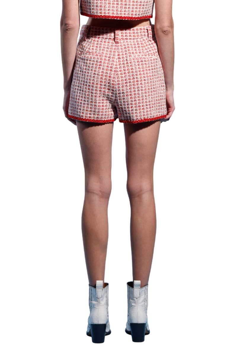Walter Baker Audrey Tweed Shorts, Alternate, color, Valley Red Tweed