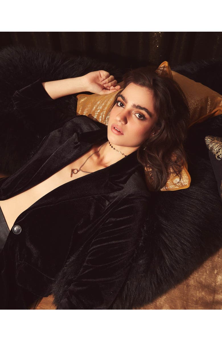 Belle & Bloom Eternity Velvet Blazer, Alternate, color, Black