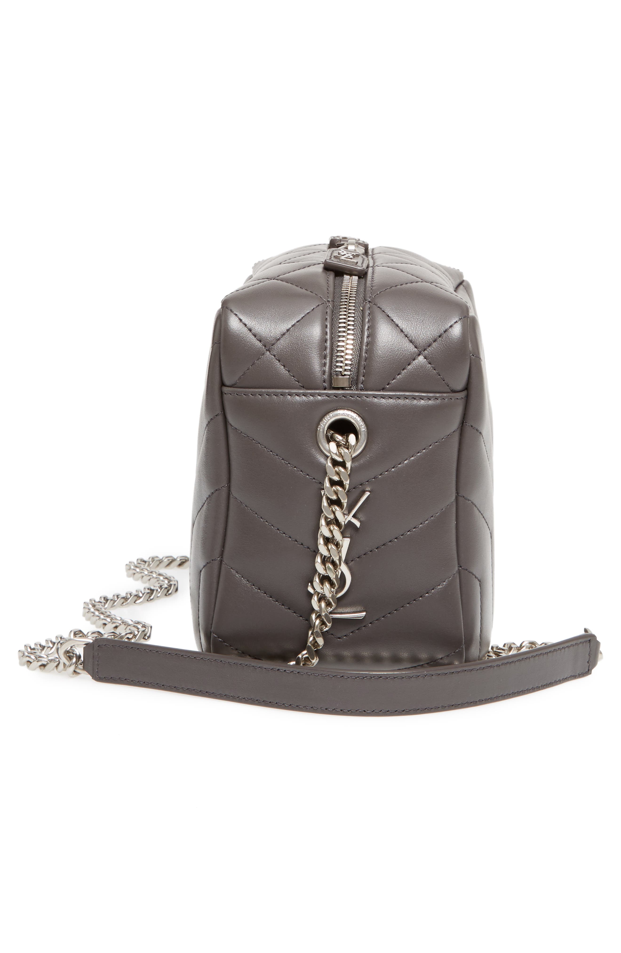 Saint Laurent Small Loulou Leather Bowling Bag, Alternate, color, 