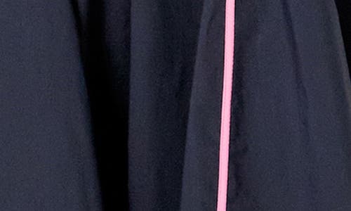ENGLISH FACTORY ENGLISH FACTORY CONTRAST TRIM PUFF SLEEVE COTTON BLEND MIDI DRESS