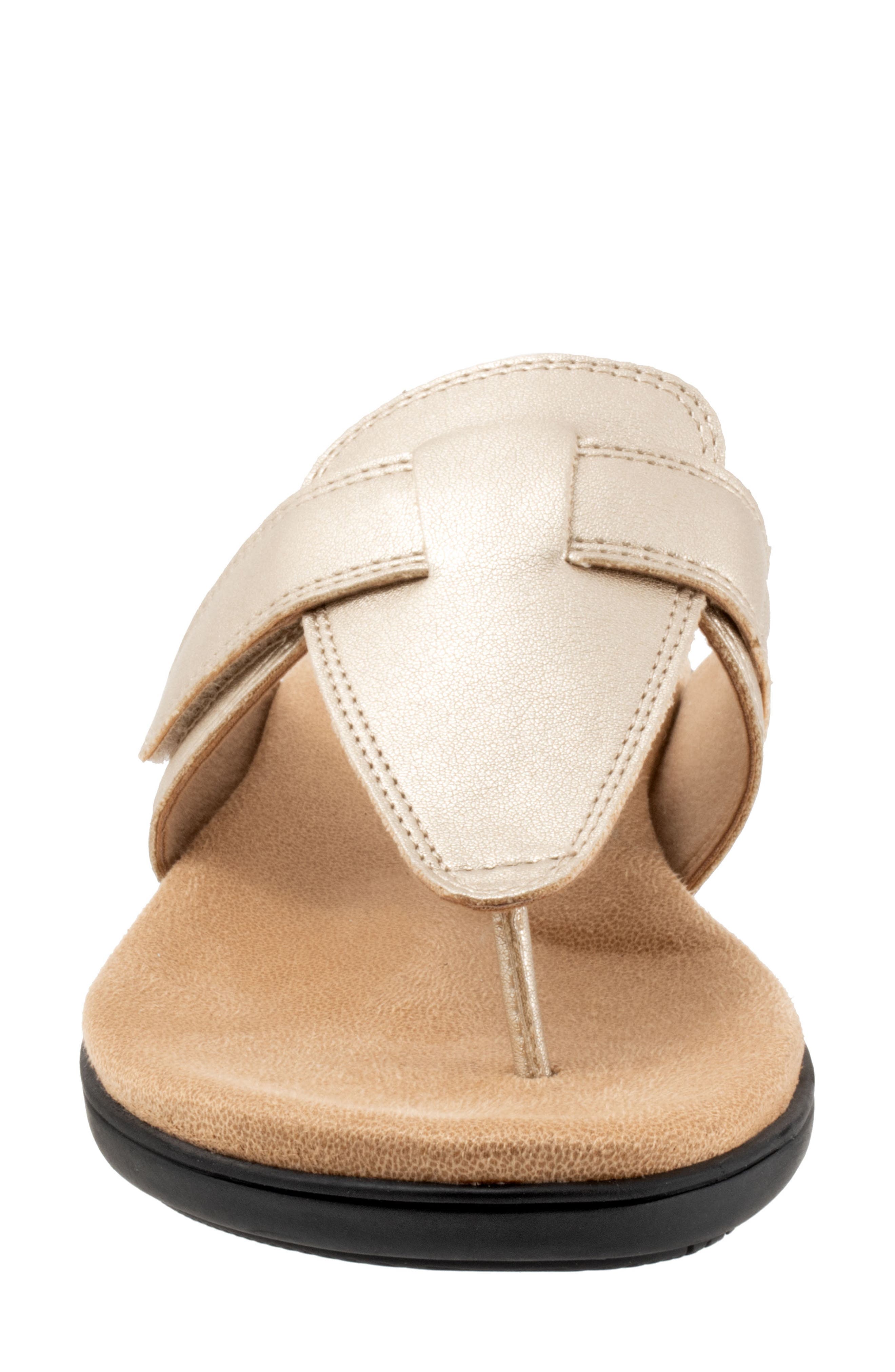 Trotters Robin Flip Flop, Alternate, color, Gold Metallic