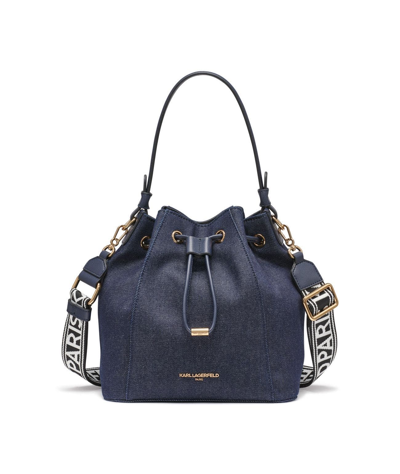 KARL LAGERFELD PARIS Adele Bucket, Main, color, Denim