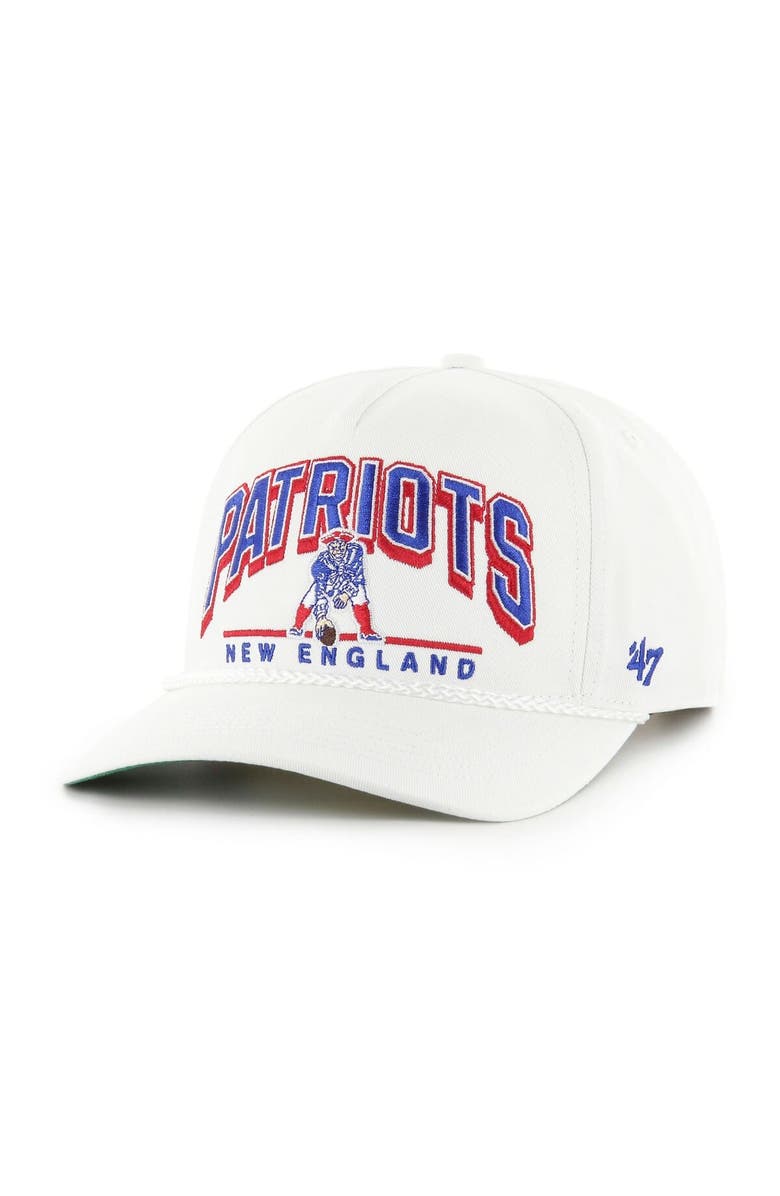 '47 Men's '47  White New England Patriots Coltrane Throwback Rope Hitch Adjustable Hat, Main, color, White