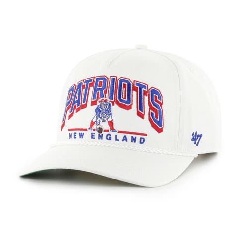 Men's '47  White New England Patriots Coltrane Throwback Rope Hitch Adjustable Hat