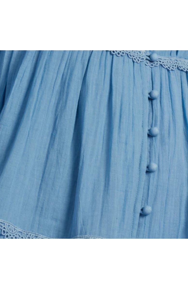 Chinti & Parker Cotton Rainbow Scallop Dress, Alternate, color, Dusty Blue