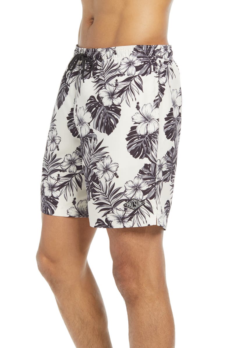 PacSun Hawaii Floral Swim Trunks, Alternate, color, 