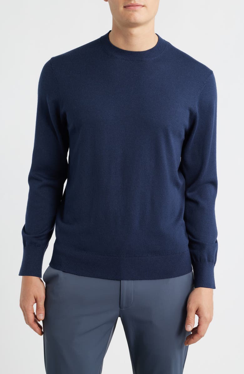 Mizzen+Main Heritage Crewneck Sweater, Main, color, Navy