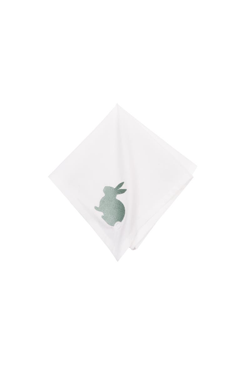 Spring Greens Bunny Napkin Set of 6, Alternate, color, Blue