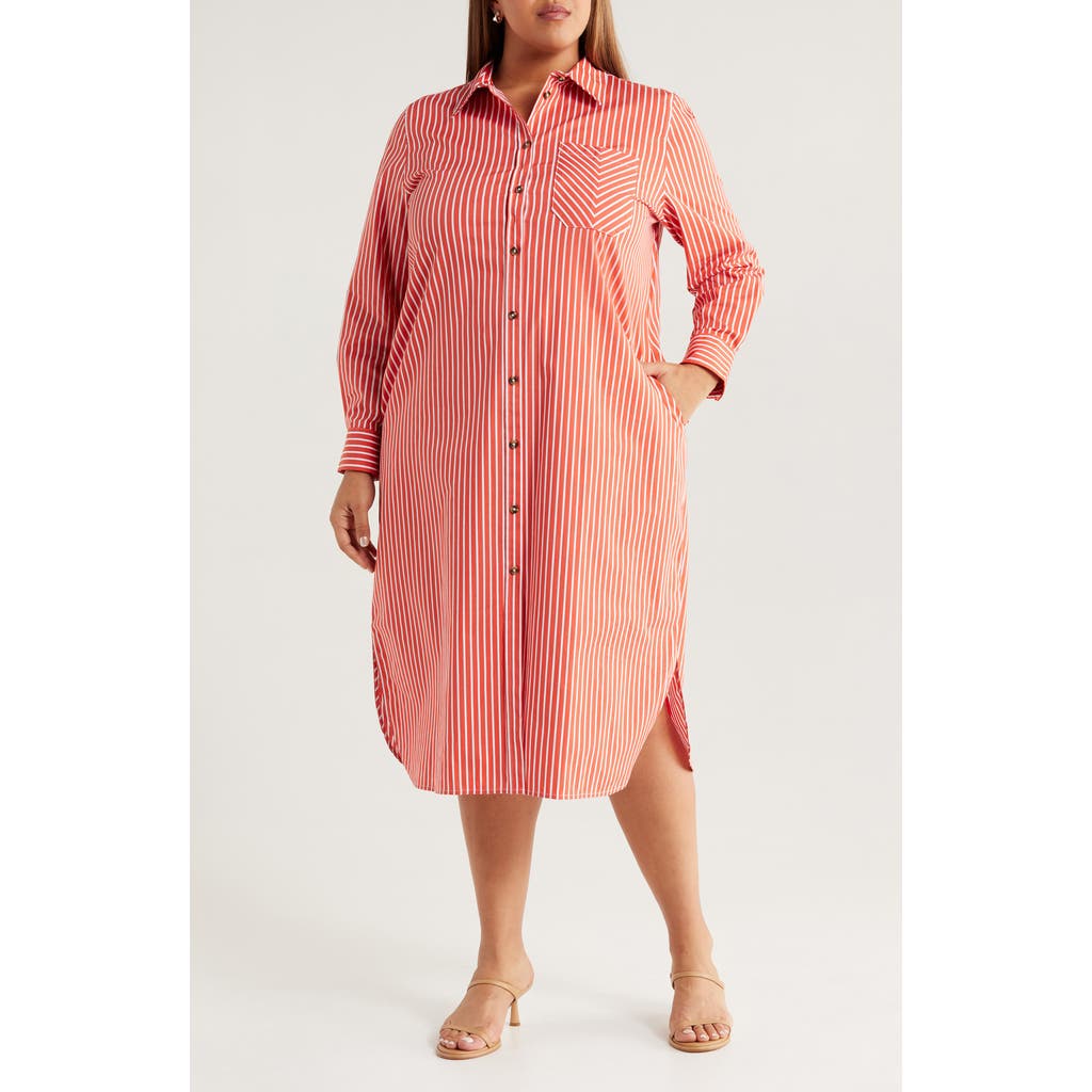 Universal Standard Odeon Stretch Poplin Shirtdress In Multi