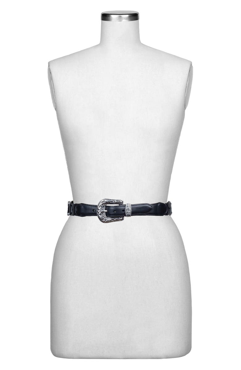 Patricia Nash Concho Leather Belt, Alternate, color, Black