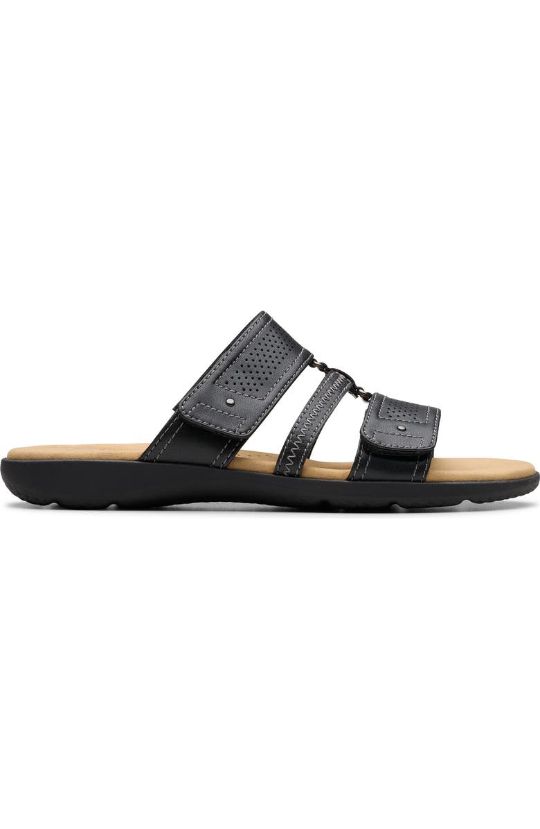 Clarks<sup>®</sup> Elizabella Ave Slide Sandal, Alternate, color, Black Leather