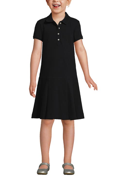 School Uniform Girls Short Sleeve Mesh Pleated Polo Dress
