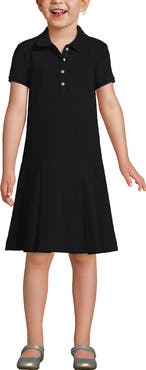 Lands' End School Uniform Girls Short Sleeve Mesh Pleated Polo Dress