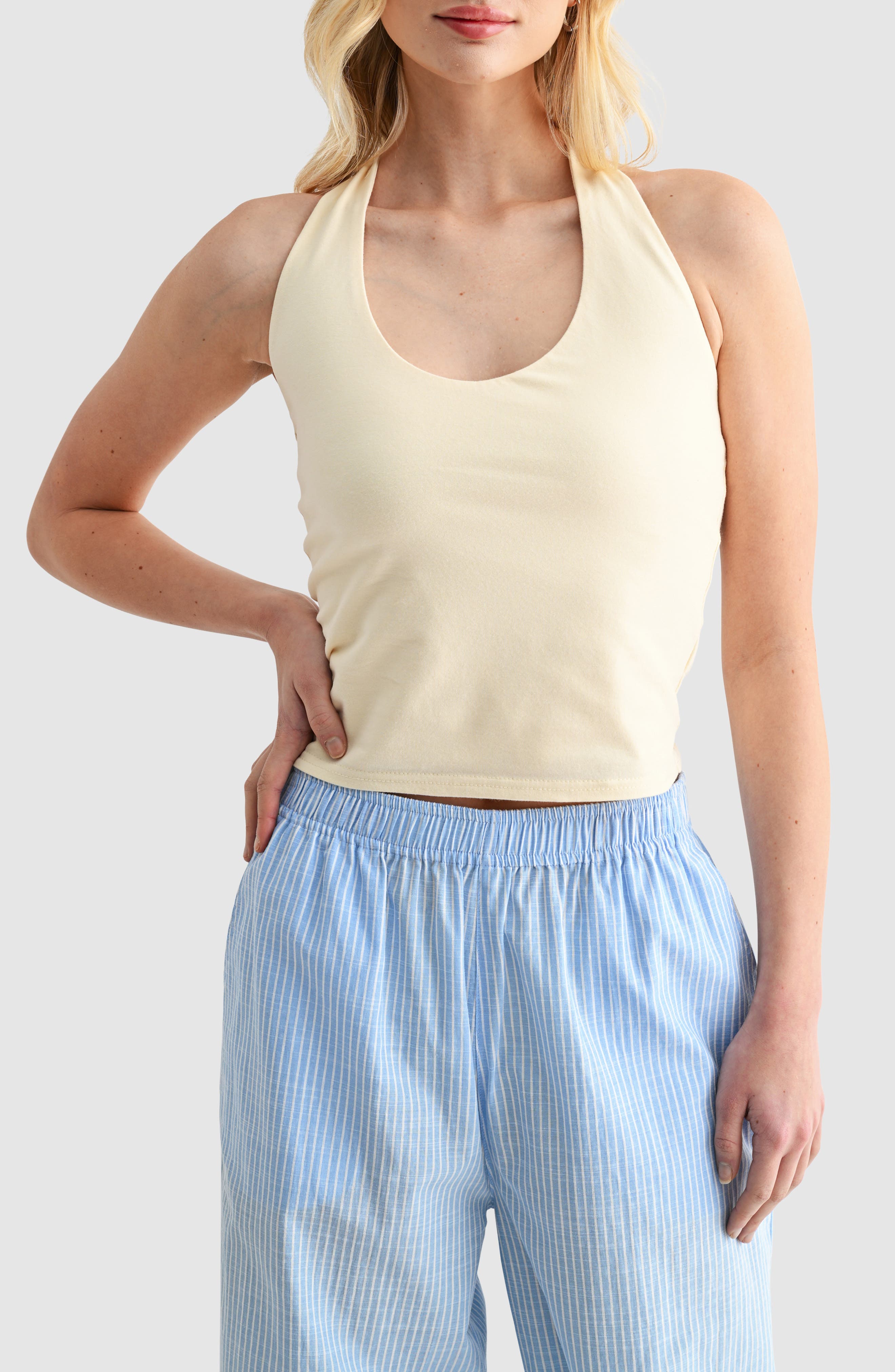 Stretch Cotton Halter Top - image 5