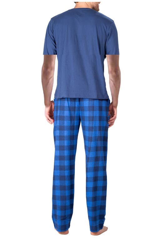 Sleephero Knit Brushed Grid Flannel Pajamas