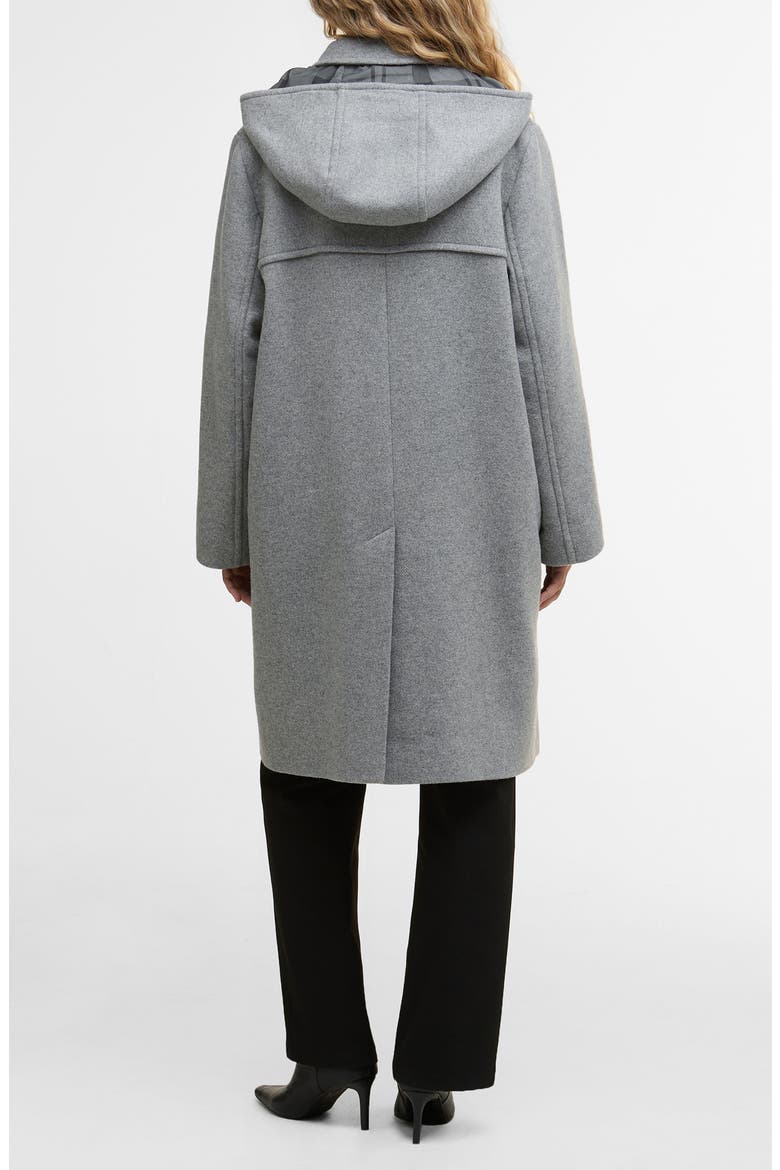 Melody Wool Blend Duffle Coat, Alternate, color, LIGHT GREY MARL/ ONYX TARTAN