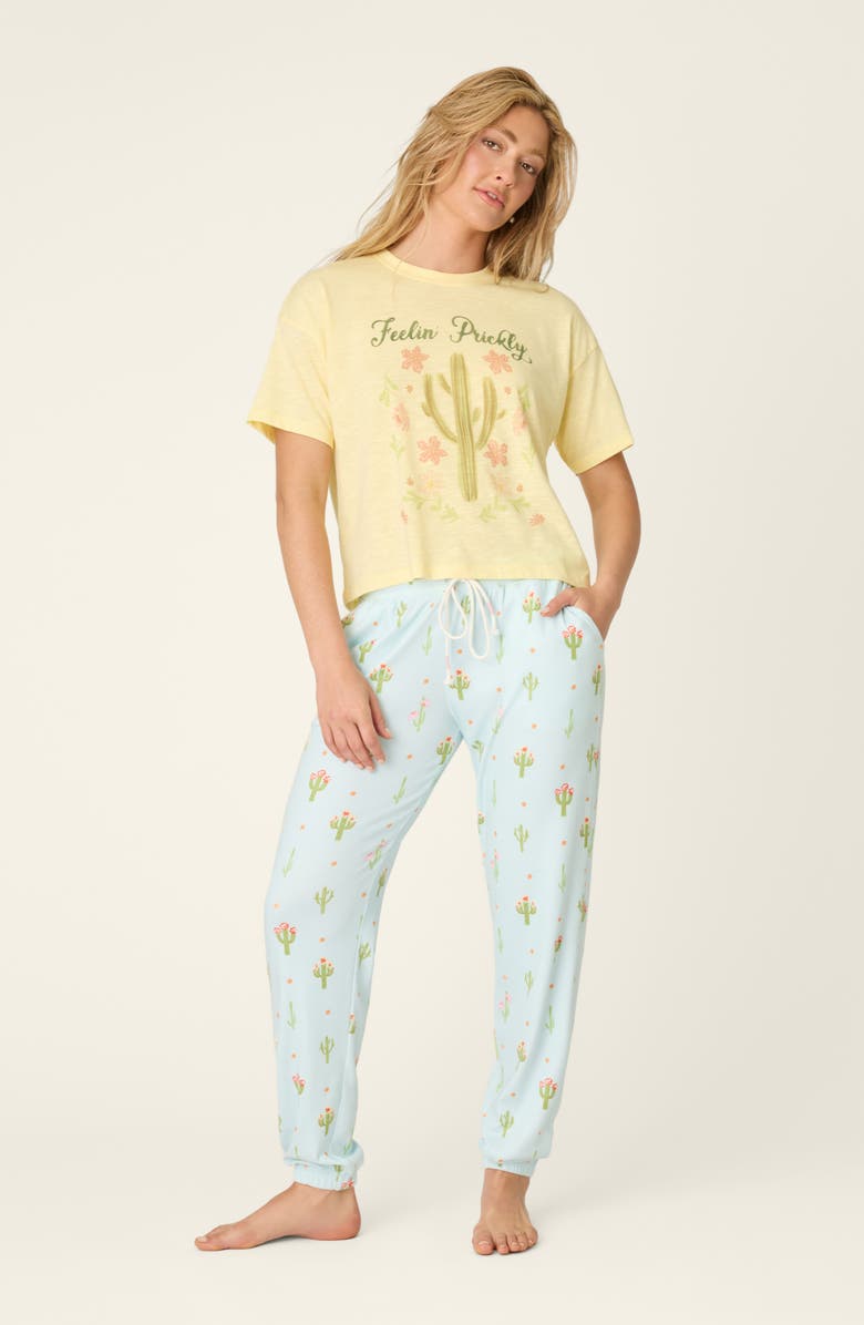 PJ Salvage Feelin Prickly Pajama Pants, Alternate, color, Tinted Aqua