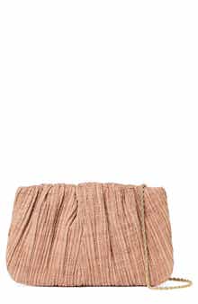Loeffler Randall Brit Pleated Raffia Clutch