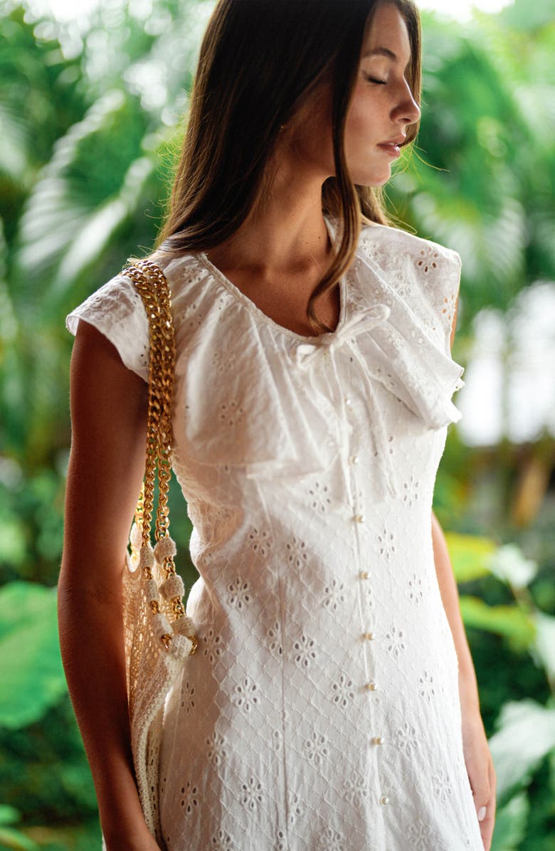 BRUNNA.CO The Padar Embroidery Midi Dress, Alternate, color, White