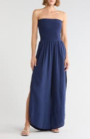 Elan Strapless Smocked Jumpsuit