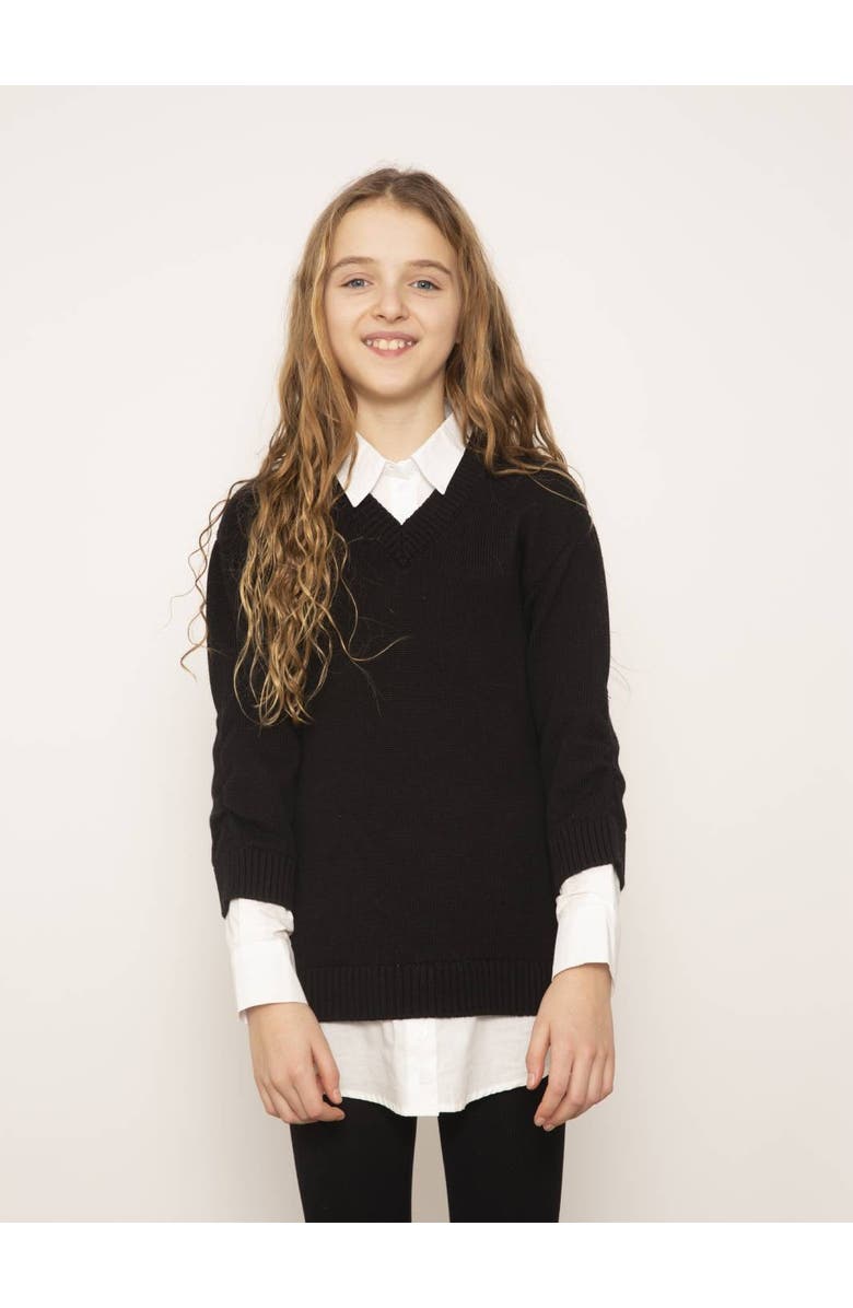 Central Park West Tessa Poplin Combo Sweater Dress, Main, color, 