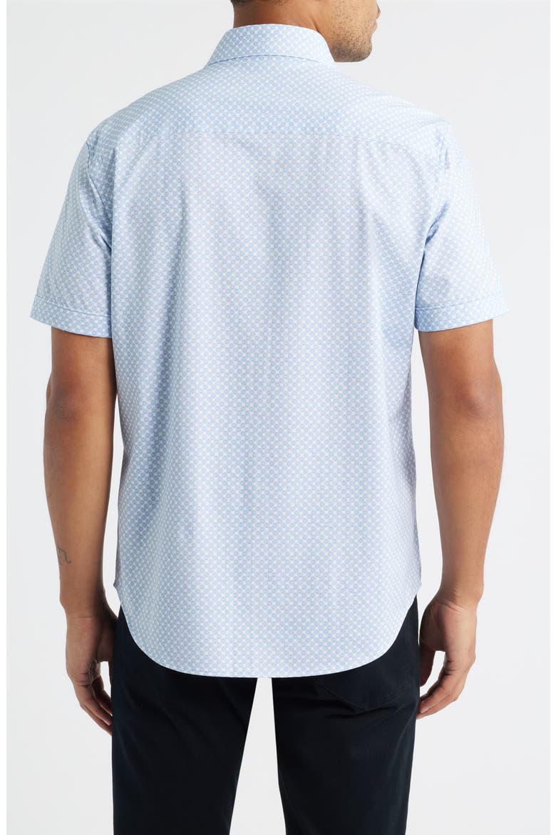 Miles OoohCotton® Print Short Sleeve Button-Up Shirt, Alternate, color, CLASSIC BLUE
