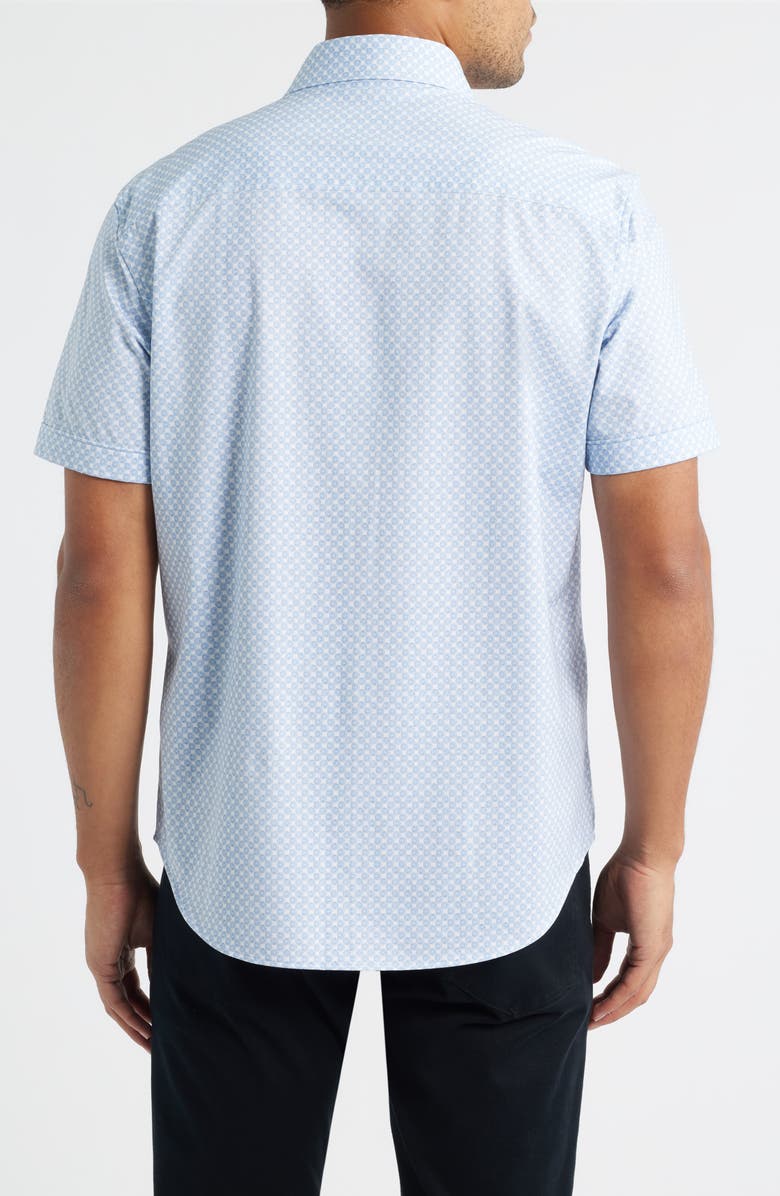 Bugatchi Miles OoohCotton<sup
®</sup
Print Short Sleeve Button-Up Shirt, Alternate, color, Classic Blue
