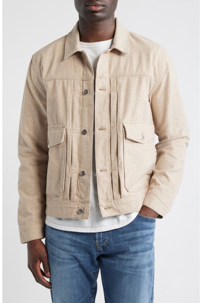 Sid Twill Trucker Jacket, Main, color, MELANGE CAMEL