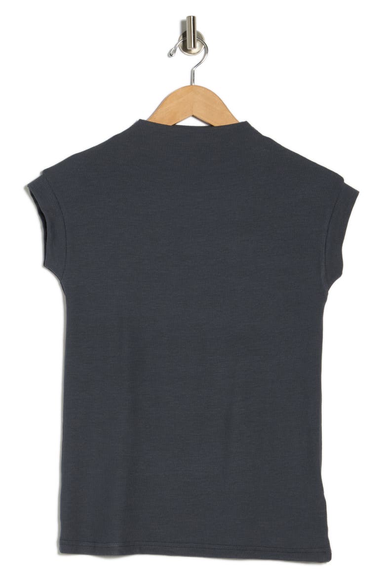 Mock Neck Rib Knit Top, Alternate, color, SLATE BLUE