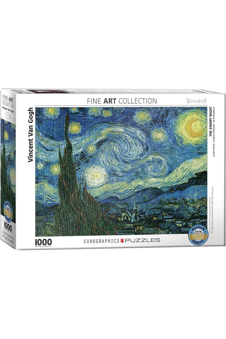 Starry Night By Vincent Van Gogh 1000 Piece Puzzle, Main, color, Multicolored