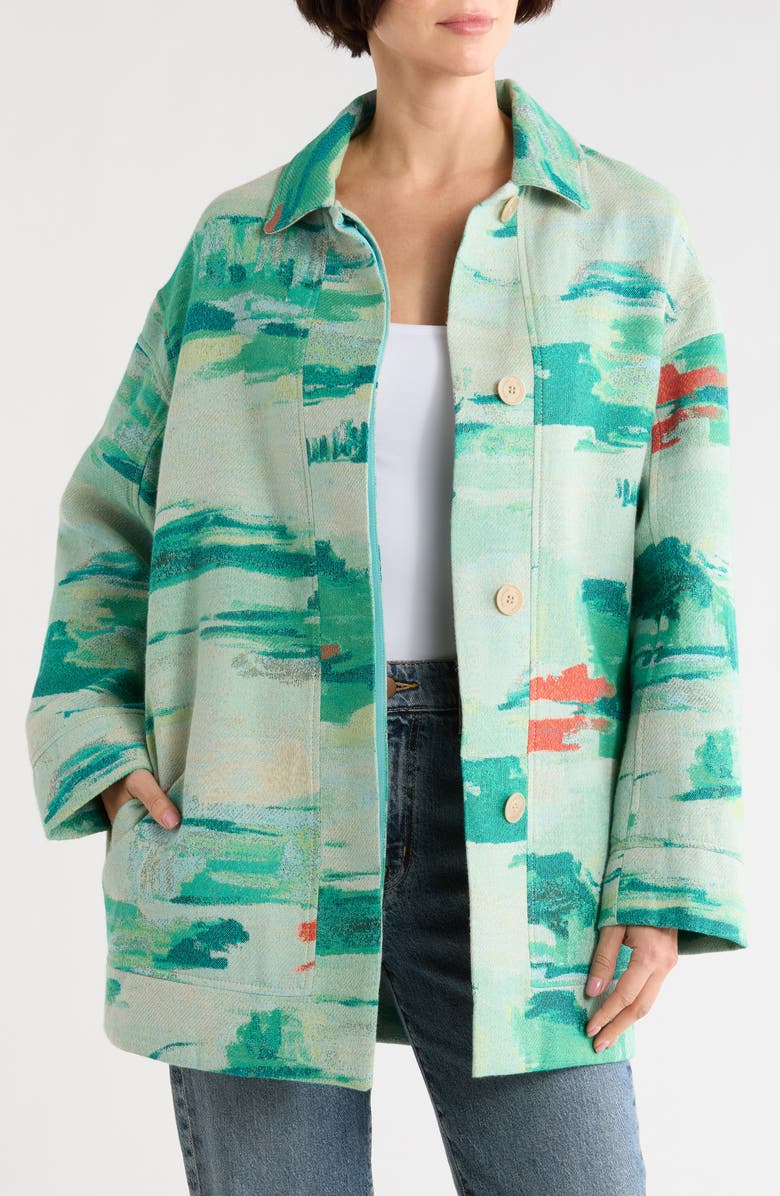 Longchamp Landscape Jacquard Jacket, Main, color, 
