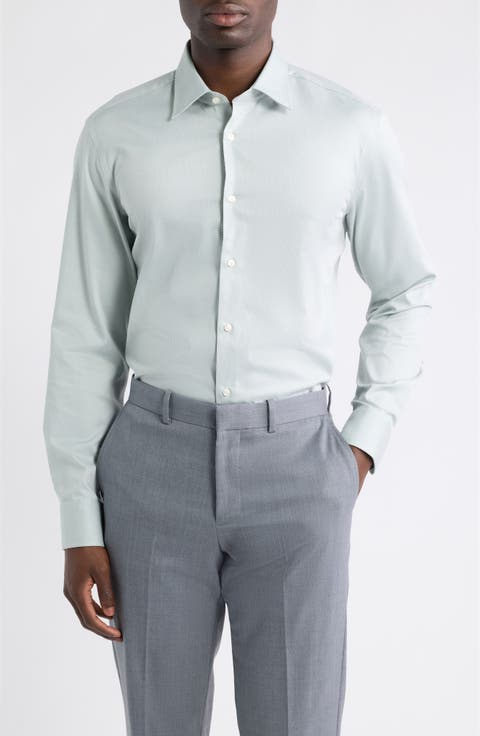 Hank Slim Fit Stretch Geometric Dress Shirt