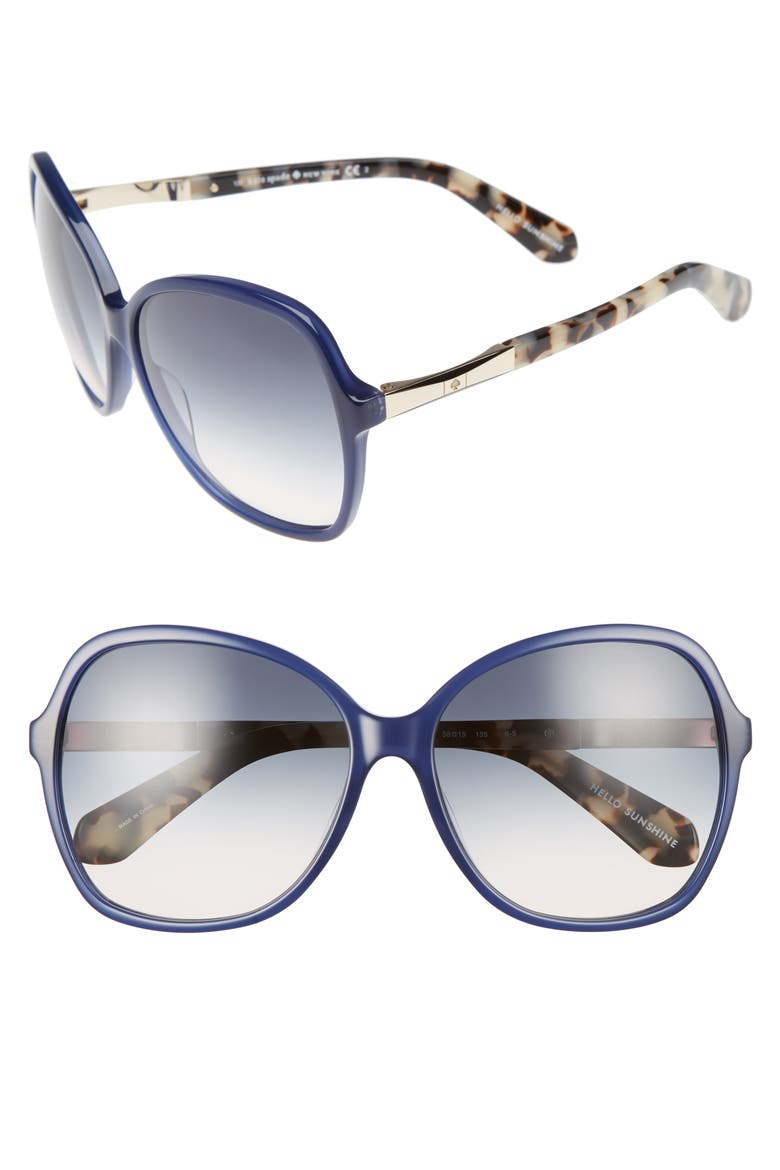 jolyn 58mm sunglasses, Main, color, BLUE/ GOLD