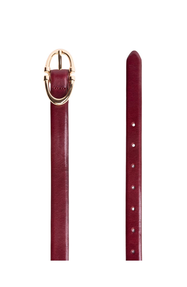 BLACK SUEDE STUDIO Halo Belt, Alternate, color, Bordeaux Leather / Gold
