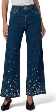 Joe's Jeans The Mia Stone Embellished Ankle Wide Leg Jeans
