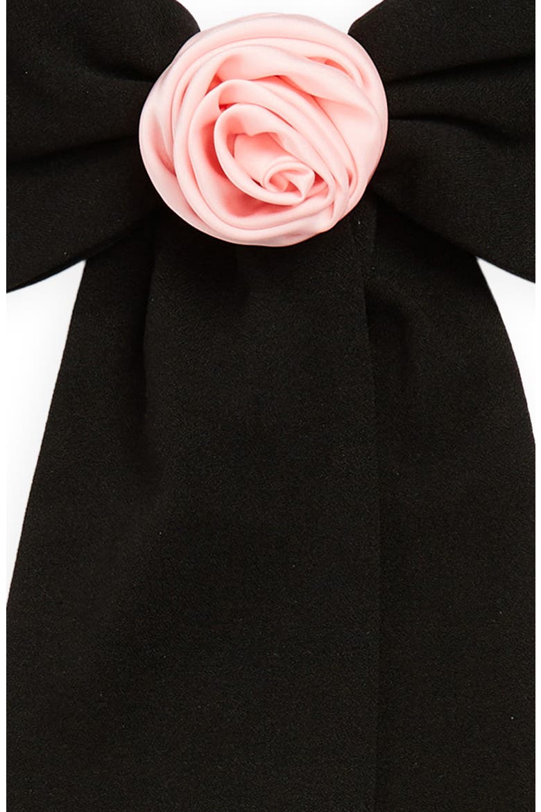 Rosette Bow Barrette (Nordstrom Exclusive), Alternate, color, BLACK