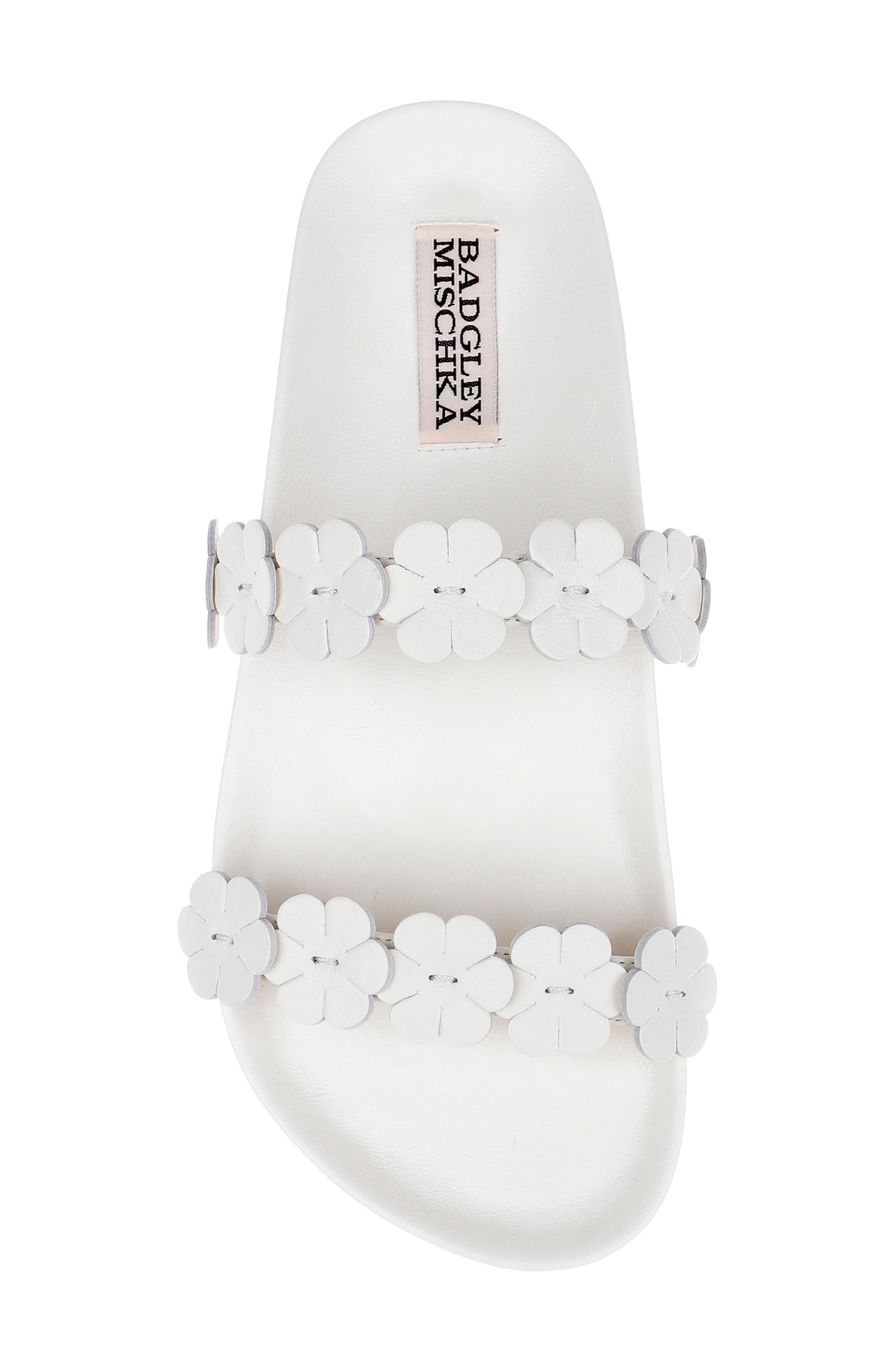 Badgley Mischka Collection Waterbury Slide Sandal, Alternate, color, White Leather
